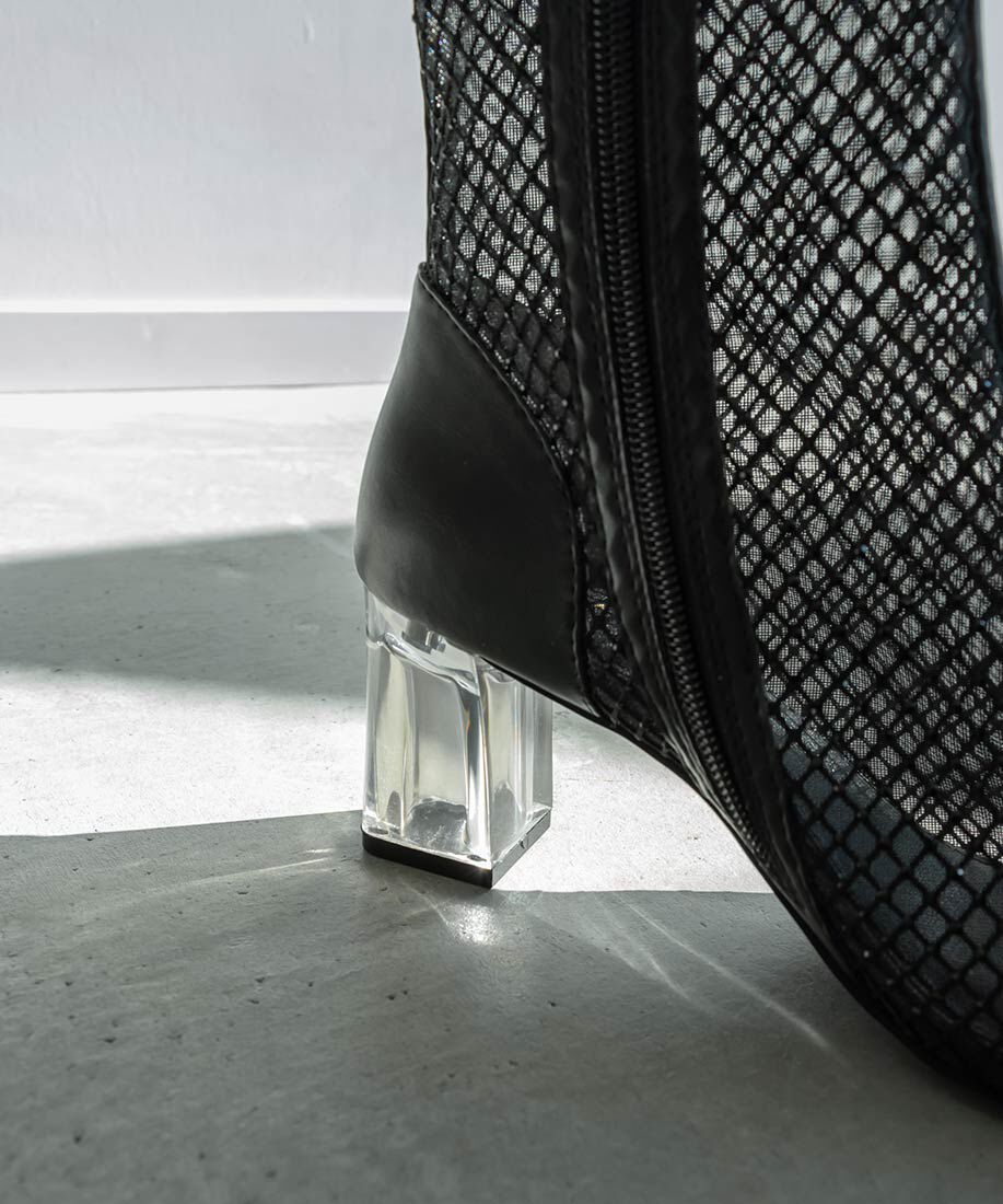  「シアーオープントゥブーツ」|ショートブーツ|