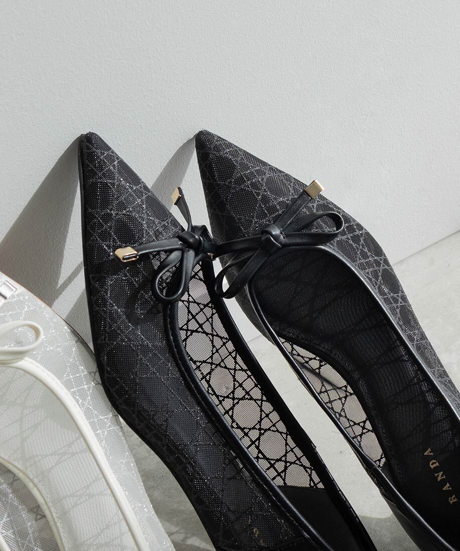  「グリッターラインチュールパンプス」|パンプス|