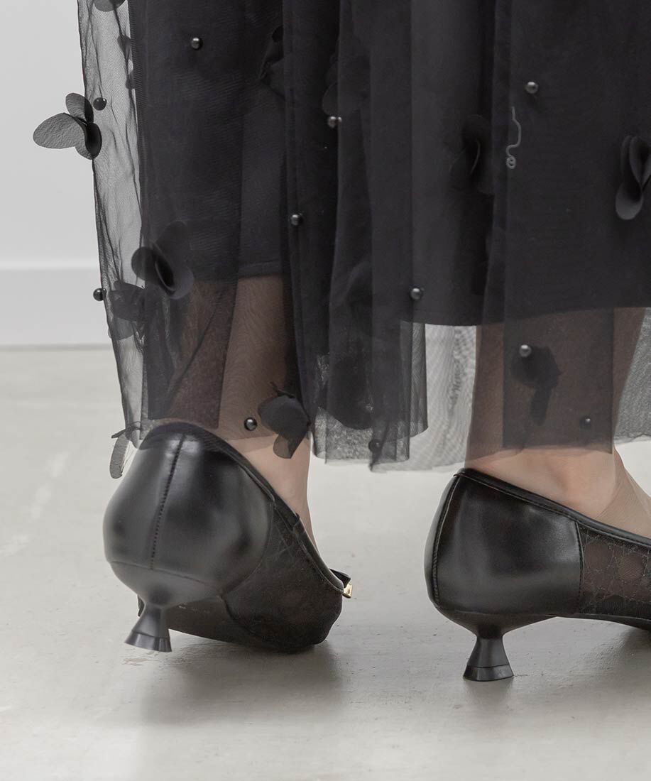  「グリッターラインチュールパンプス」|パンプス|