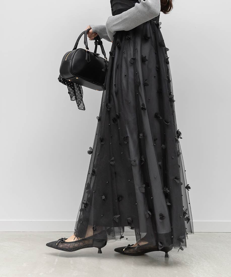  「グリッターラインチュールパンプス」|パンプス|