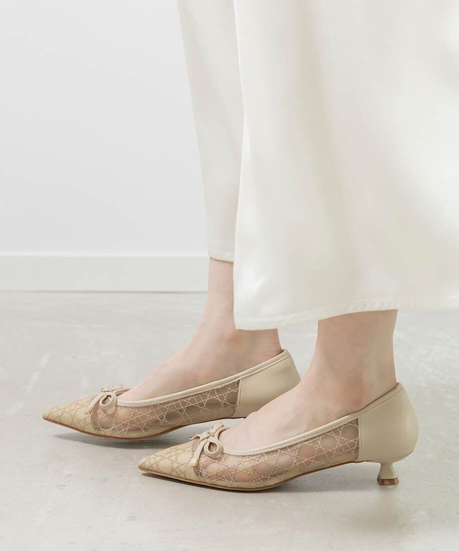  「グリッターラインチュールパンプス」|パンプス|