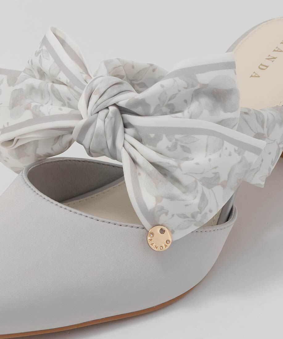  「スカーフリボンミュールパンプス」|パンプス|