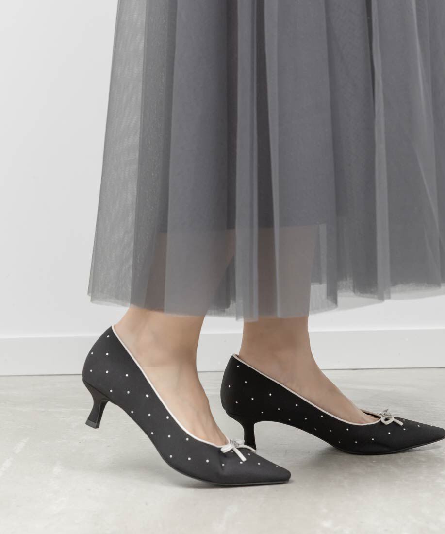  「モノグラムパーツリボンパンプス」|パンプス|