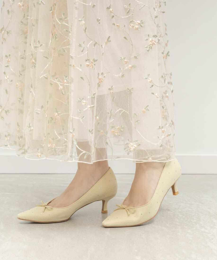  「モノグラムパーツリボンパンプス」|パンプス|