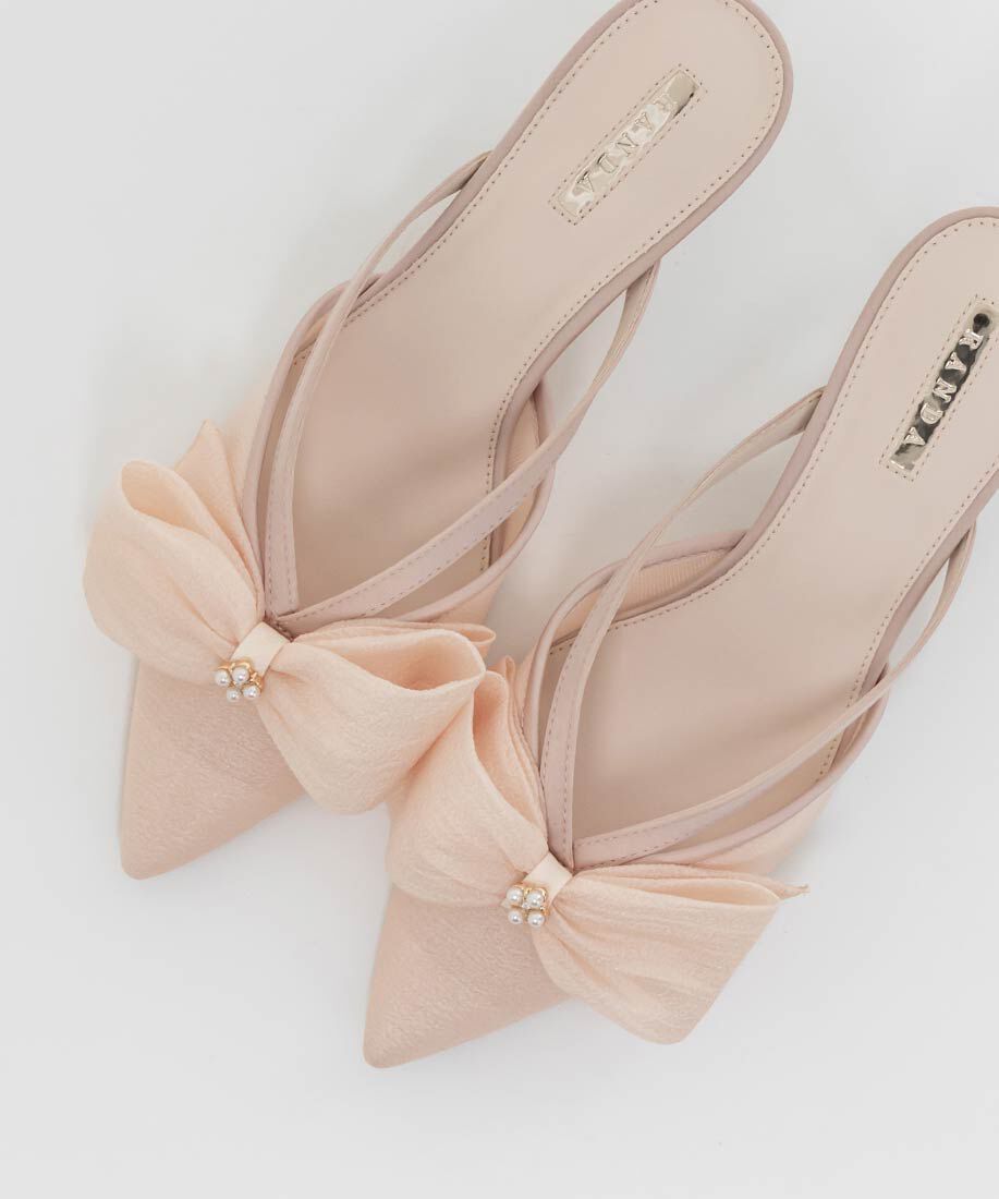  「シアーリボンミュールパンプス」|パンプス|