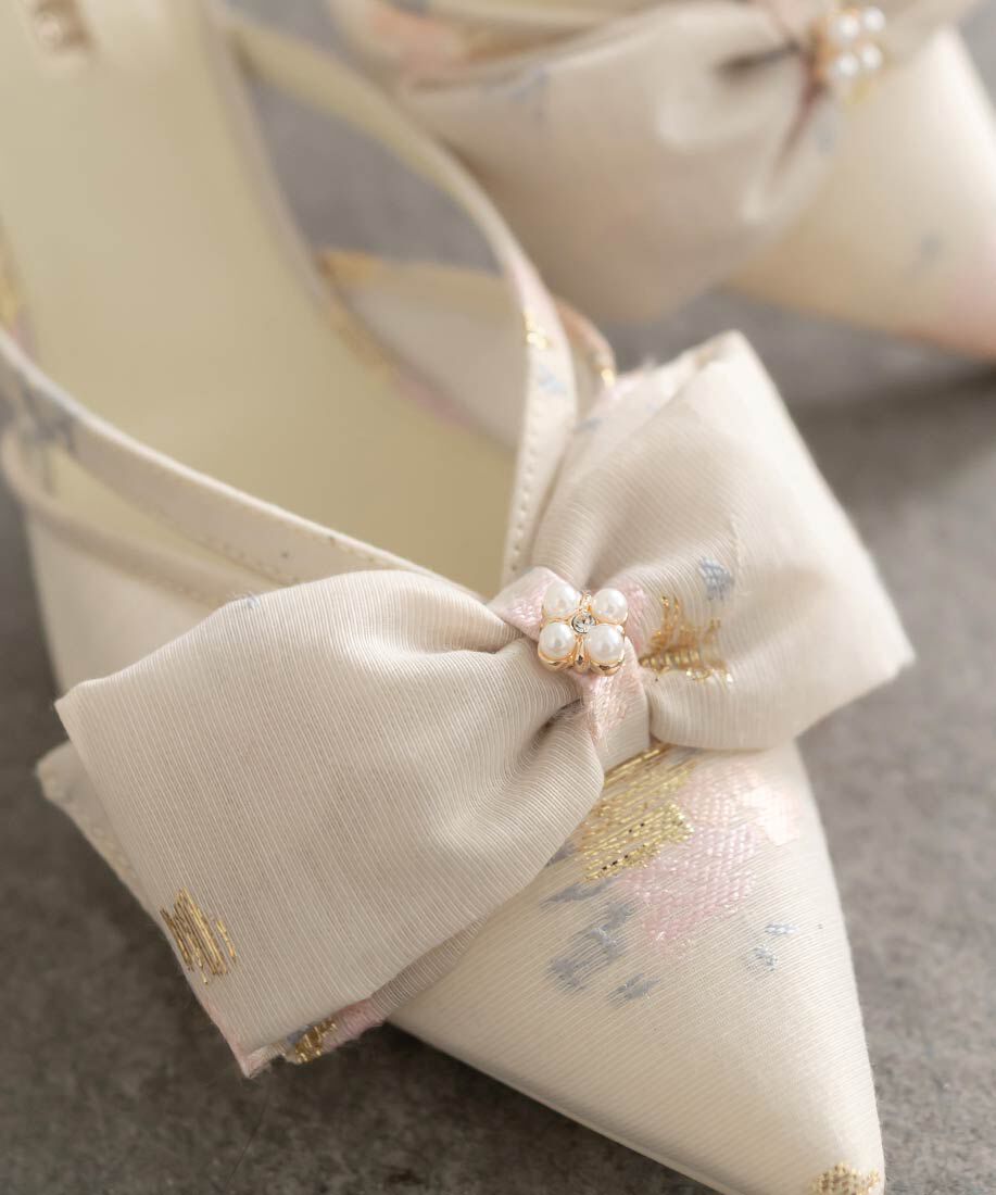  「シアーリボンミュールパンプス」|パンプス|