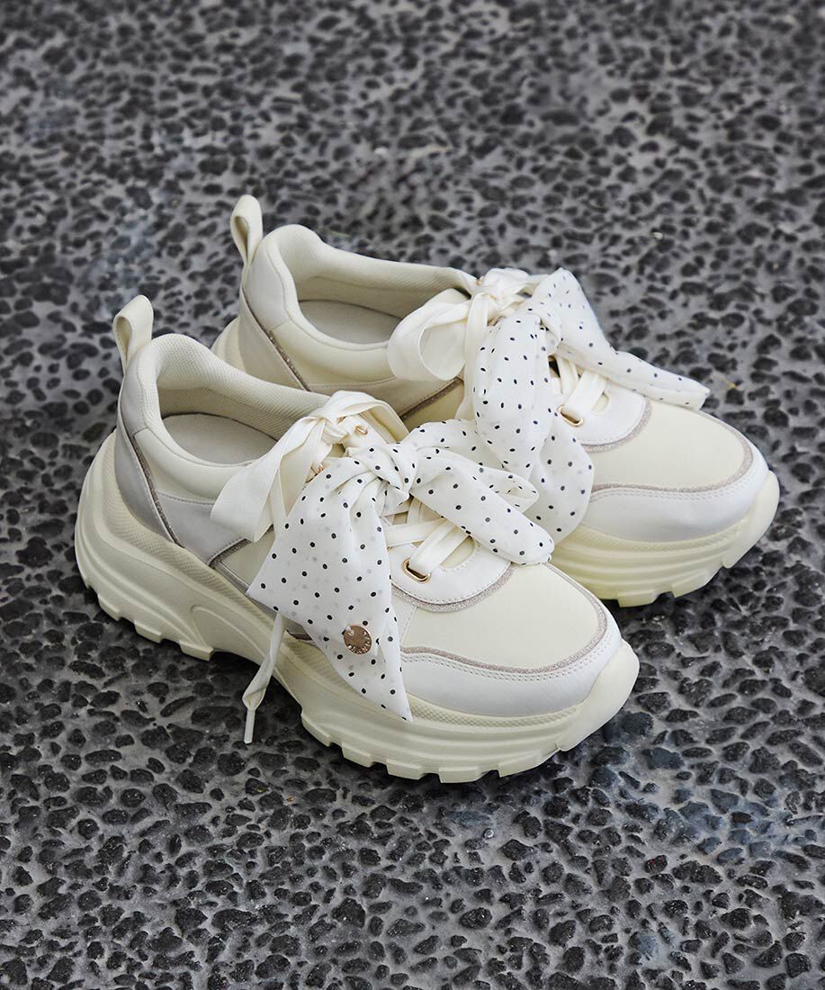  「2WAY スカーフリボンボリュームスニーカー」|スニーカー|