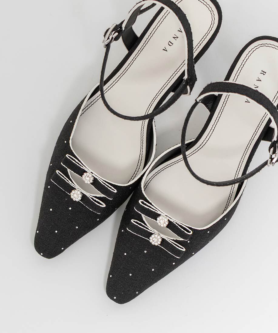  「ミニリボンアンクルストラップパンプス」|パンプス|