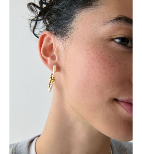 kate spade new york「スペード フラワー パール フープ」|ピアス|