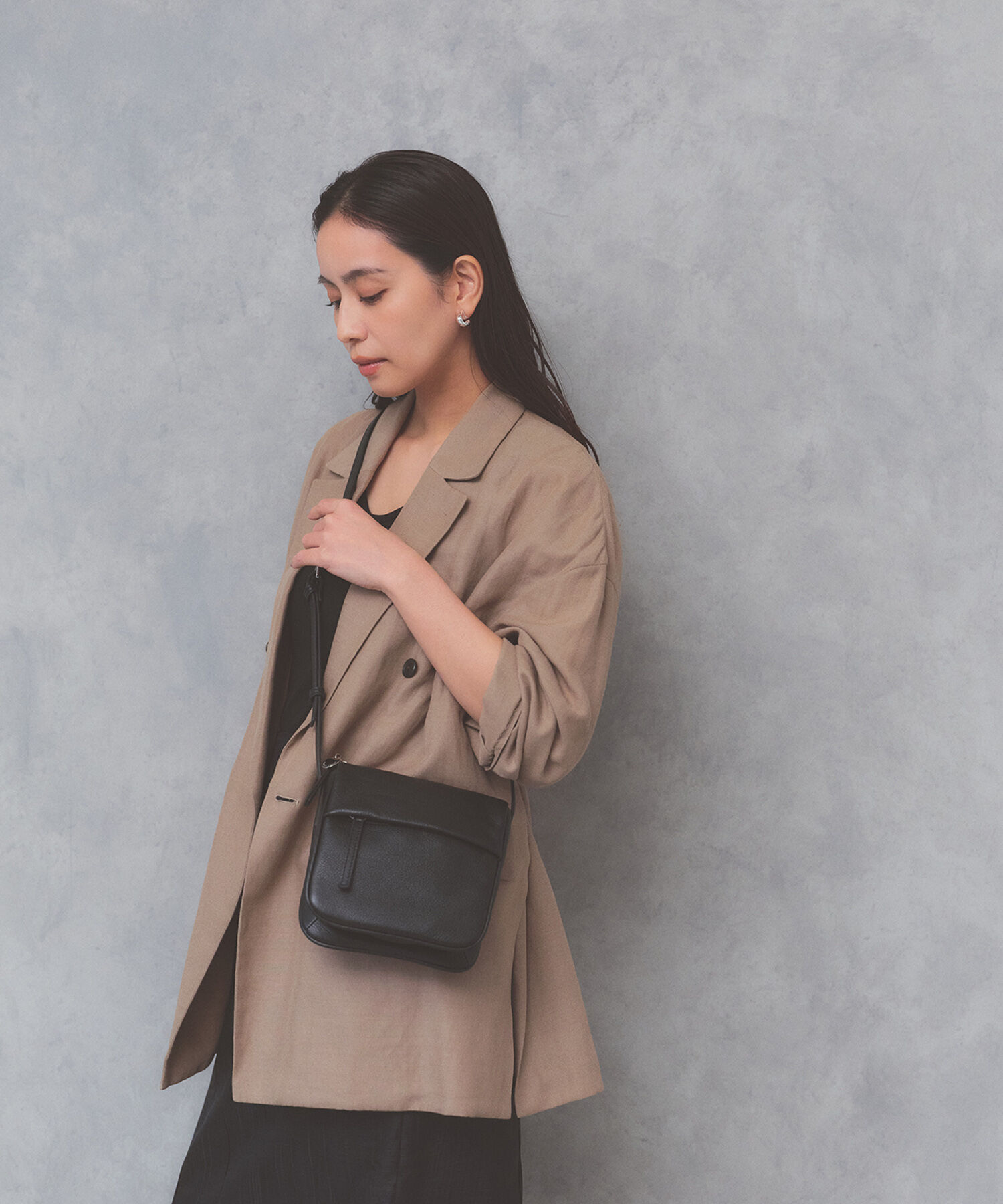 TOPKAPI BREATH「【Breath TOPKAPI】SUPPLE サプル シボレザー スワローマチ スクエア ミニ ショルダーバッグ」|ショルダー・メッセンジャー|