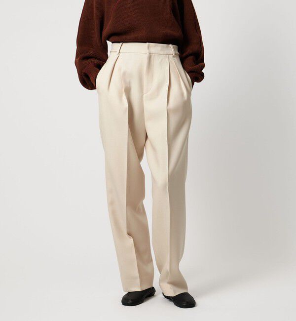 AEWEN MATOPH「＜AEWEN MATOPH＞ツイルタックパンツ」|チノ|OFF WHITE