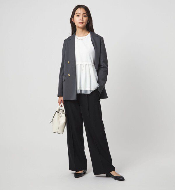 UNITED ARROWS green label relaxing「［size SHORT/TALLあり］パウドレ ワイド パンツ ウォッシャブル ストレッチ」|スラックス|