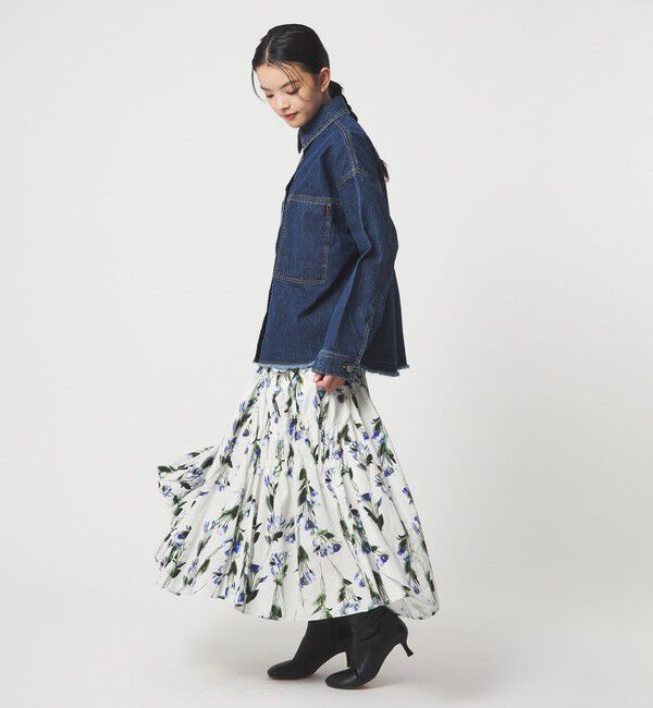 EMMEL REFINES「＜EMMEL REFINES＞EM フラワープリント シャーリング スカート」|スカート|