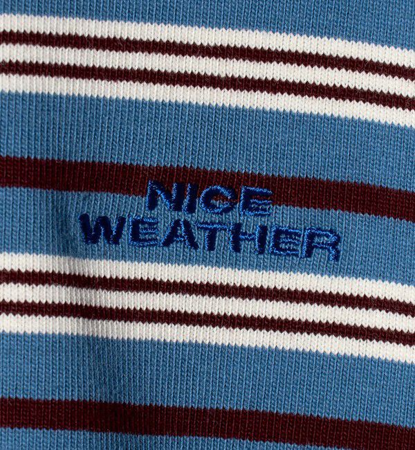 NICE WEATHER「＜NICE WEATHER＞ボーダー ロングスリーブ Tシャツ/COBALT」|Tシャツ・カットソー|
