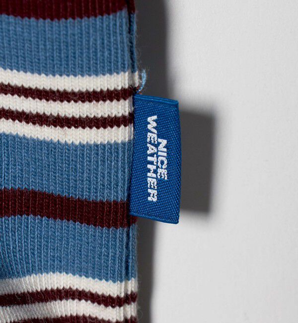 NICE WEATHER「＜NICE WEATHER＞ボーダー ロングスリーブ Tシャツ/COBALT」|Tシャツ・カットソー|