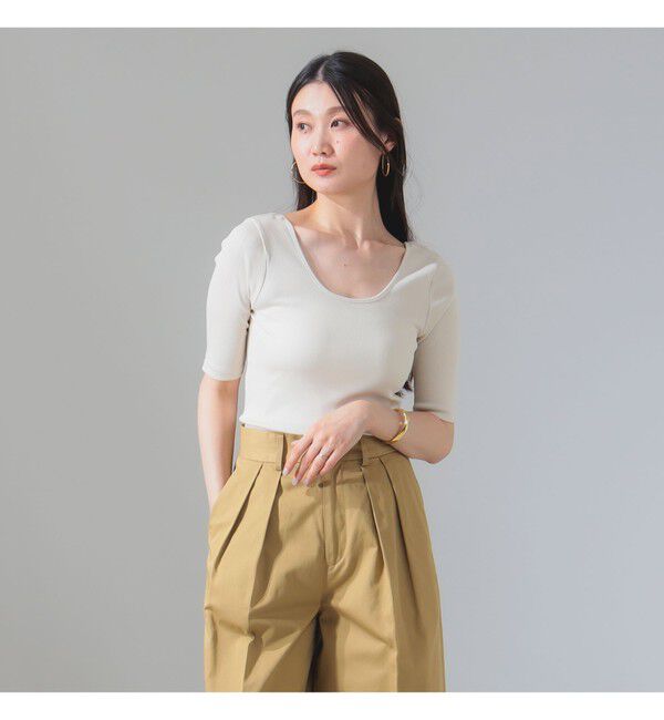 Demi-Luxe BEAMS 「丸胴 テレコ Tシャツ」|Tシャツ・カットソー|BEIGE