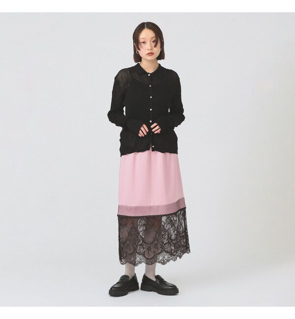 Ray BEAMS 「サテン レースキリカエ タイト スカート」|スカート|