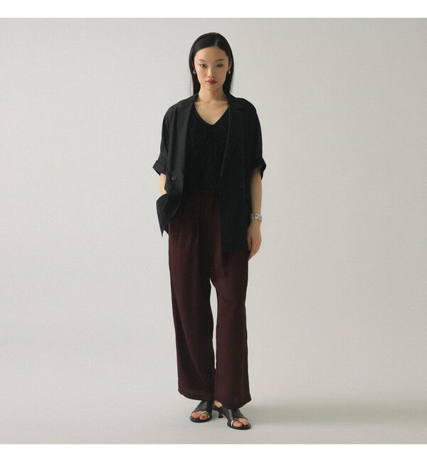 Ray BEAMS 「サテン ギャザー イージー パンツ」|チノ|