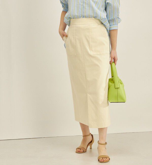 SHIPS for women「〈手洗い可能〉ハイストレッチ カラー タイト スカート」|スカート|ナチュラル