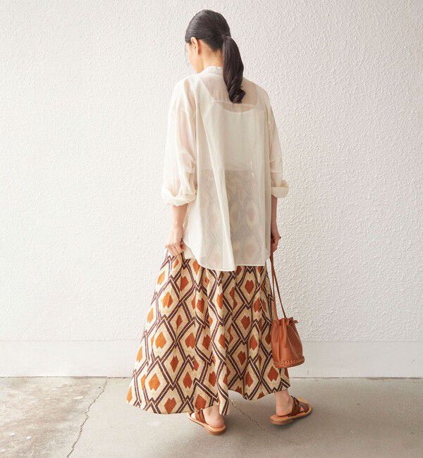 SHIPS for women「〈手洗い可能〉綿 エスニック プリント ボリューム スカート◇」|スカート|