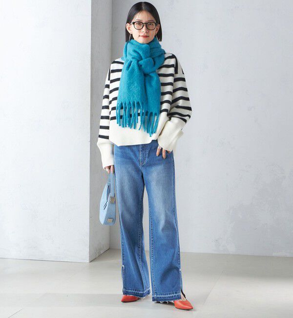 SHIPS for women「刺繍 モへヤ ミックス マフラー」|マフラー|