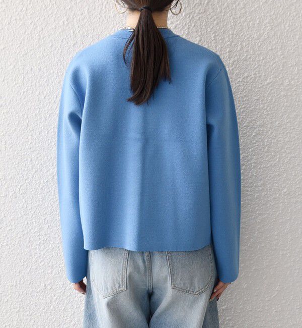 SHIPS any「SHIPS any: ミラノリブ ノーカラー ニット ジャケット カーディガン」|カーディガン|