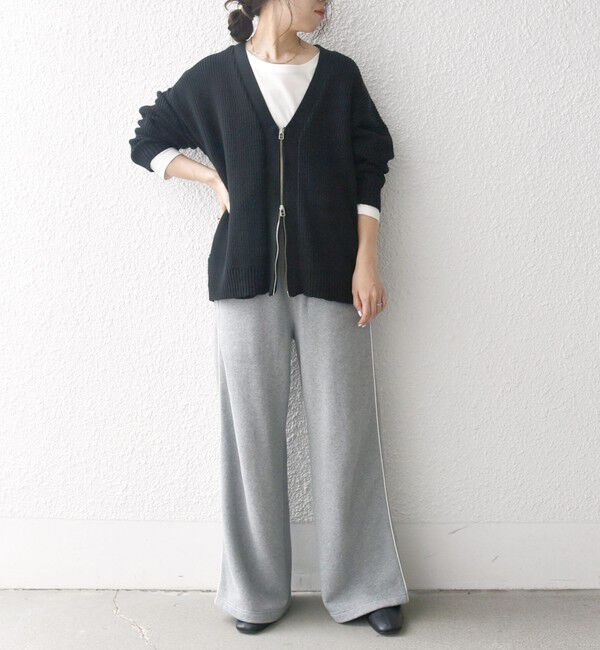 SHIPS any「SHIPS any:〈手洗い可能〉畦編み ドライバーズ Vネック ショート ジップ カーディガン◇」|カーディガン|