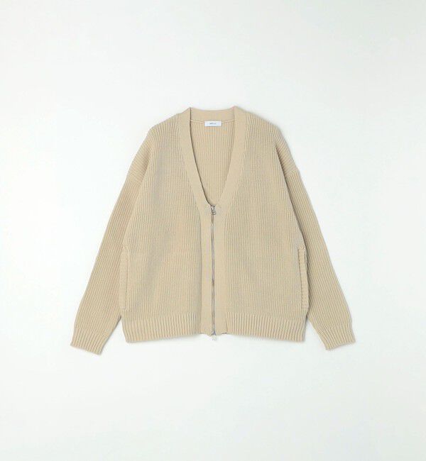 SHIPS any「SHIPS any:〈手洗い可能〉畦編み ドライバーズ Vネック ショート ジップ カーディガン◇」|カーディガン|