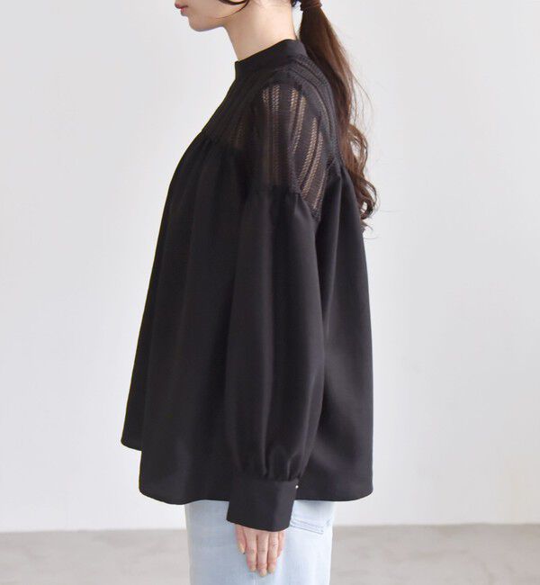 quaranciel「quaranciel:〈手洗い可能〉ラッセル レース フィブリル ブラウス」|シャツ・ブラウス|