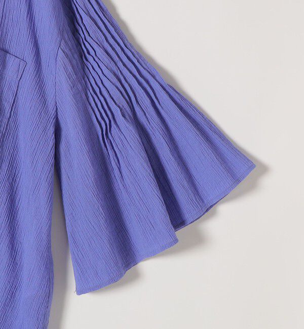 SHIPS any「《予約》SHIPS any:〈洗濯機可能〉楊柳 シアー バンド カラー フレア シャツ」|シャツ・ブラウス|