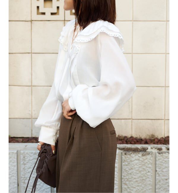 OUTDOOR PRODUCTS Usual Things「アンジェリカヴォイルフリルレースブラウス」|シャツ・ブラウス|