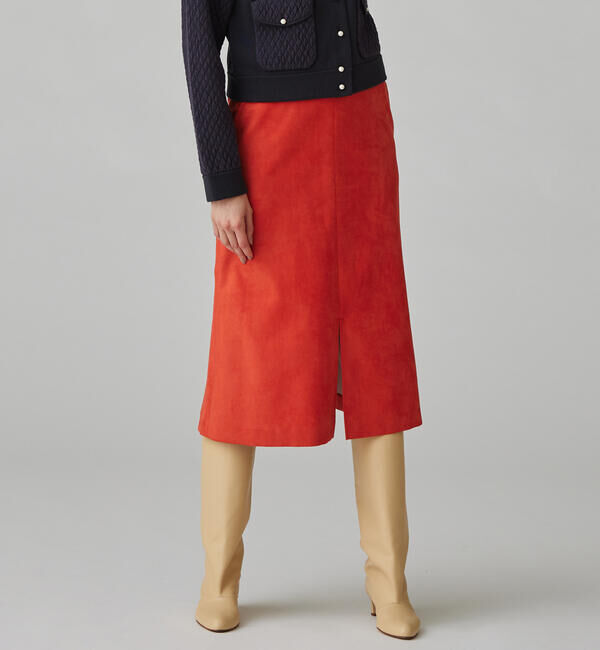 Ballsey「フェイクスエード マーメイドミディスカート」|フレア|27 オレンジ
