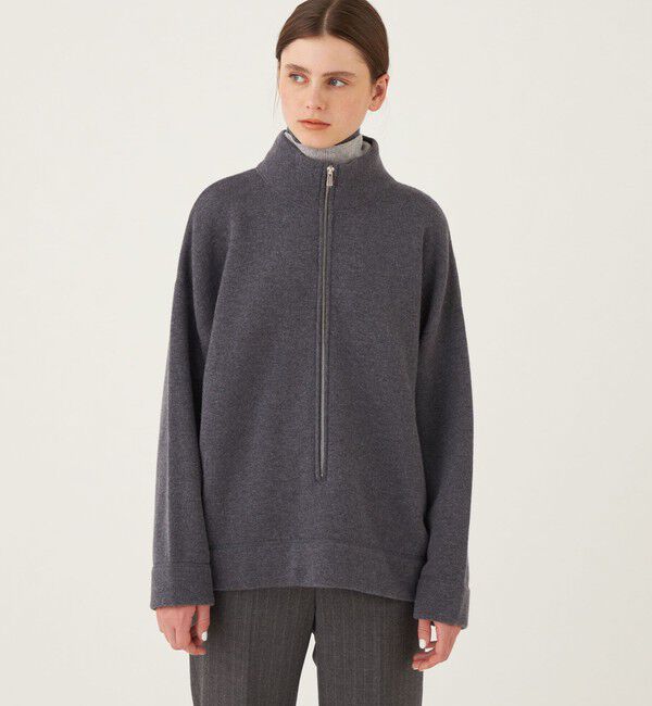 GALERIE VIE「バックパイル ハーフジッププルオーバー」|ニット・セーター|