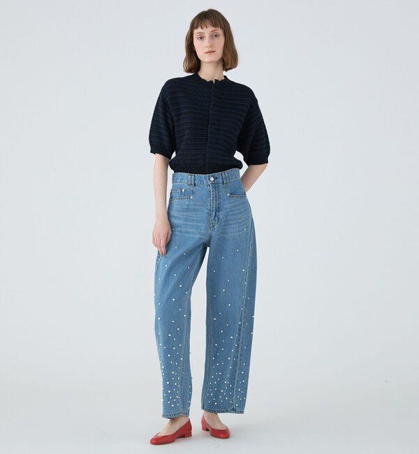 MACPHEE「【WEB限定】パールデニム コクーンテーパードパンツ」|デニム|