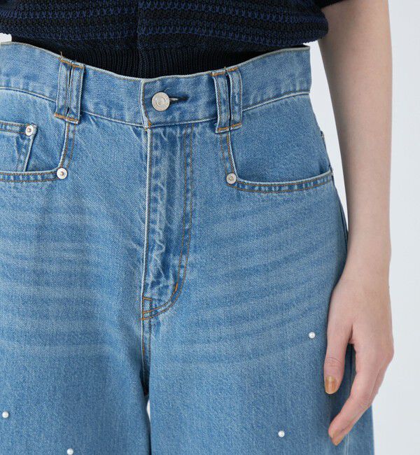 MACPHEE「【WEB限定】パールデニム コクーンテーパードパンツ」|デニム|