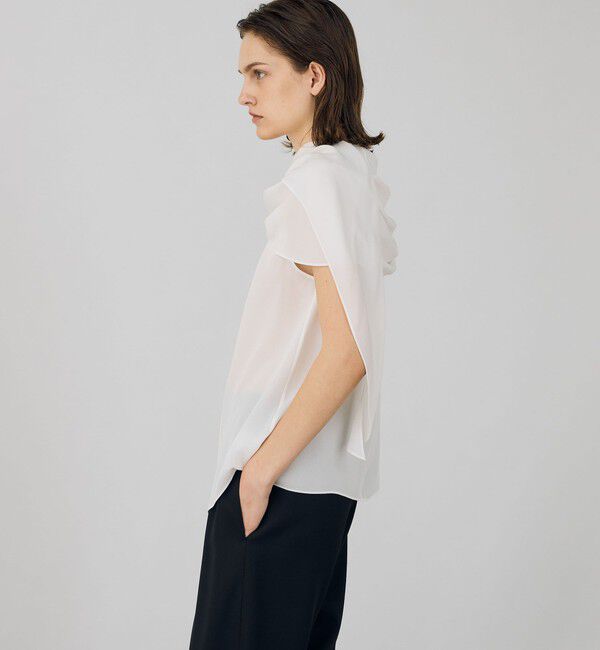 DES PRES「シルクジョーゼット ノースリーブブラウス」|シャツ・ブラウス|