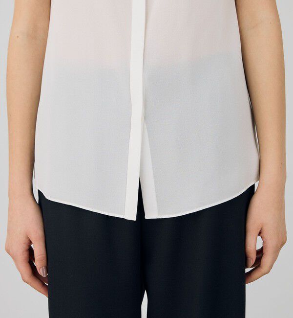 DES PRES「シルクジョーゼット ノースリーブブラウス」|シャツ・ブラウス|