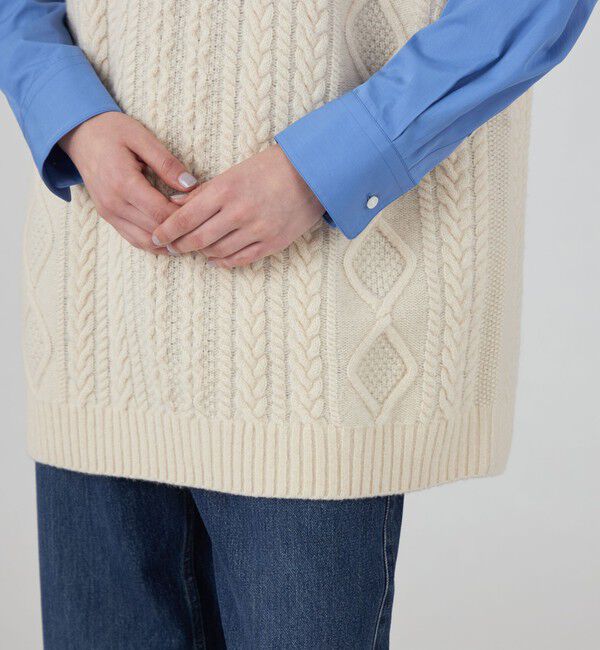 MACPHEE「ルレックスケーブル クルーネックベスト」|ベスト・ジレ|