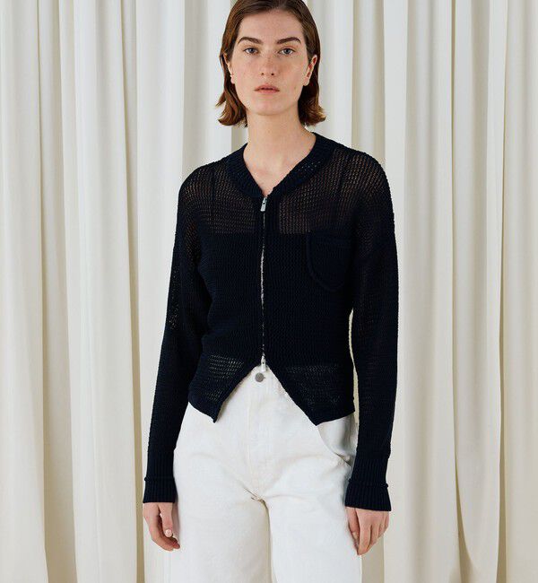 DES PRES「コットンポリエステルコイルヤーン ジップアップカーディガン」|カーディガン|