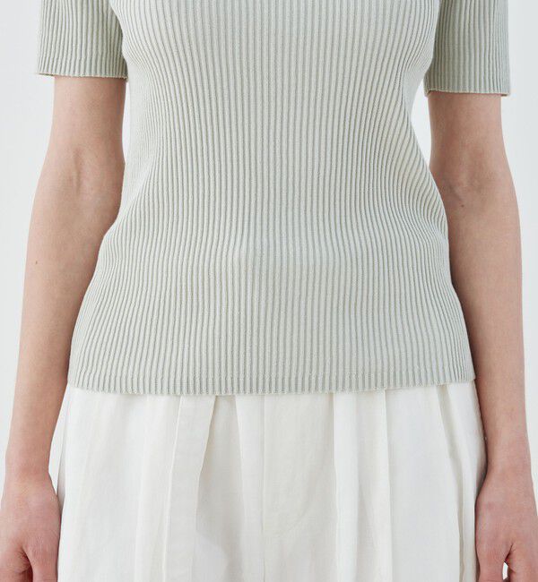 GALERIE VIE「ギザコットンリブ ポロカラープルオーバー」|ニット・セーター|