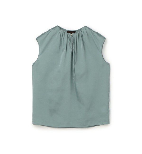 TOMORROWLAND collection「シャイニーシャンブレー スリーブレレスブラウス」|シャツ・ブラウス|65 ブルー