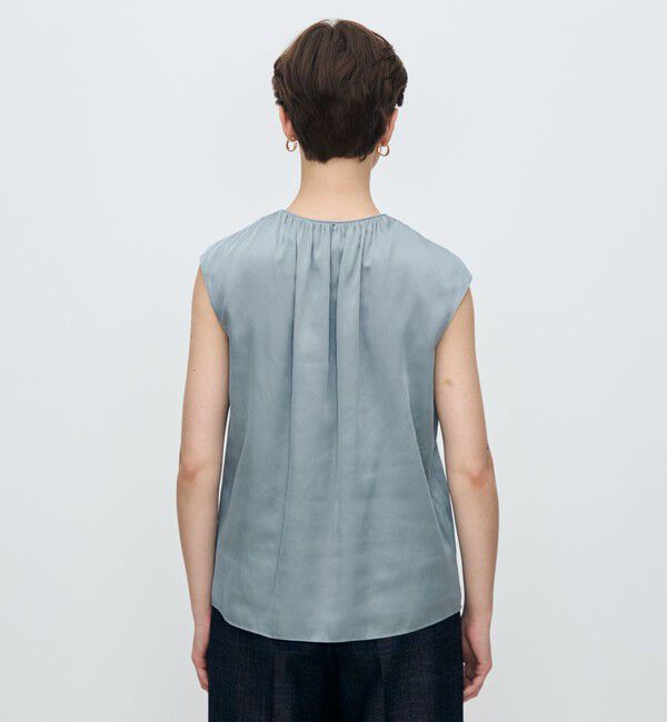 TOMORROWLAND collection「シャイニーシャンブレー スリーブレレスブラウス」|シャツ・ブラウス|