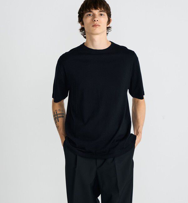 Edition「コットンカシミヤ ハーフスリーブニット」|ニット・セーター|