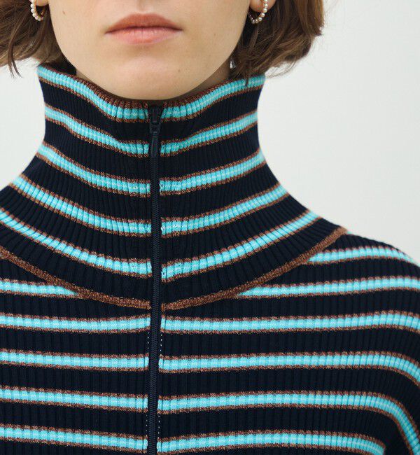 MACPHEE「コットンリブ ジップアップカーディガン」|カーディガン|