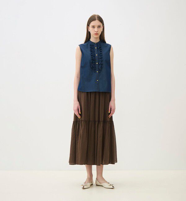 TOMORROWLAND collection「【WEB先行予約】ルコットンオーガンジー ティアードスカート」|スカート|