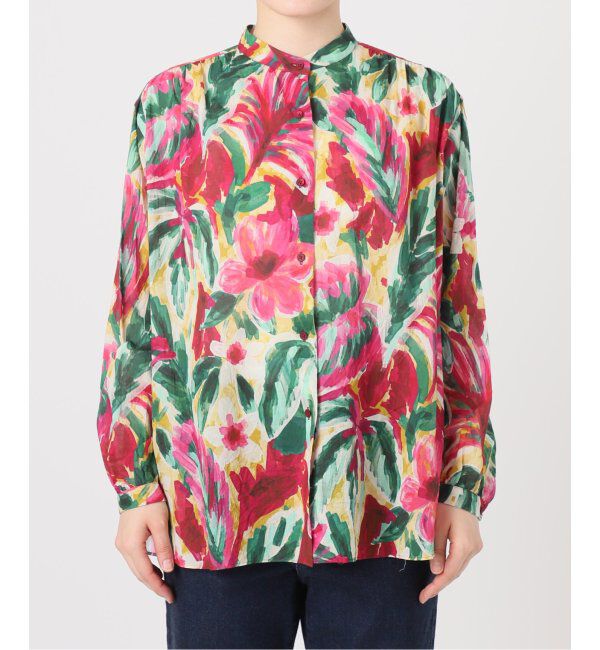 IENA LA BOUCLE「IENA LA BOUCLE DEVEAUX ペイントフラワーギャザーシャツ」|シャツ・ブラウス|