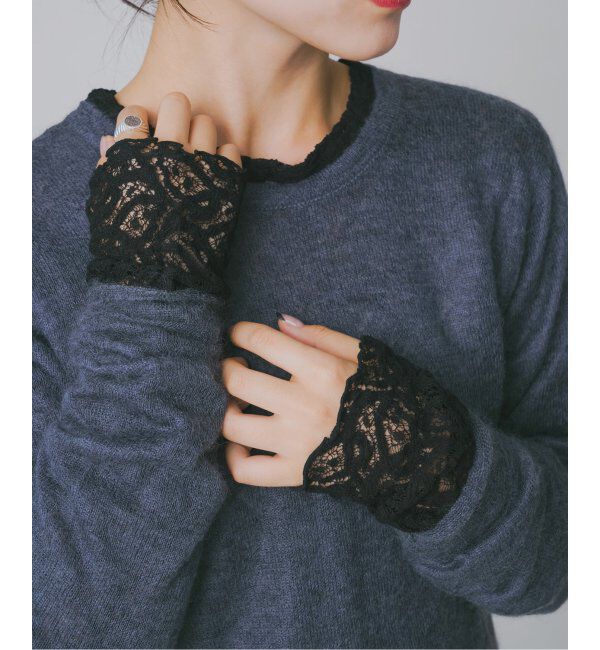 IENA「《追加3》ペイズリー ストレッチレースプルオーバー」|Tシャツ・カットソー|ブラック