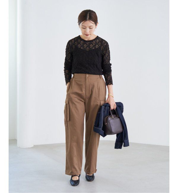 IENA「《追加3》ペイズリー ストレッチレースプルオーバー」|Tシャツ・カットソー|