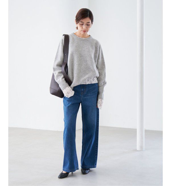 IENA「《追加3》ペイズリー ストレッチレースプルオーバー」|Tシャツ・カットソー|