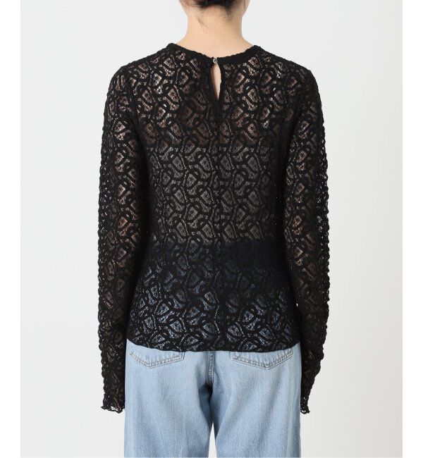 IENA「《追加3》ペイズリー ストレッチレースプルオーバー」|Tシャツ・カットソー|